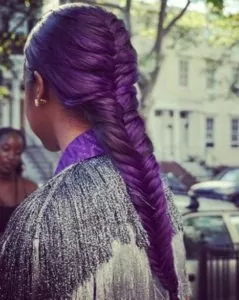 purple fishtail braid