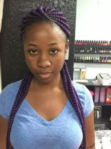 purple ghana braids