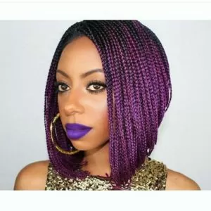 purple stacked braided bob