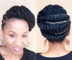 Flat twist updo