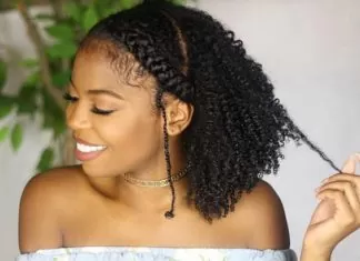 35 Gorgeous Natural Hairstyles For Medium Length Hair natural hairstyles for medium length hair curls with chunky cornrow