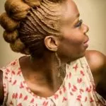 golden frohawk with flat twists