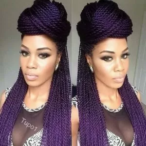 purple rope twists half up half down