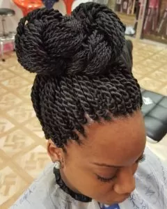 rope twists bow bun