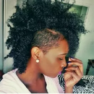stretched twistout with shaved side