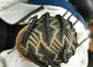 Allen Iverson Braids Styles zig zag large and small iverson braids