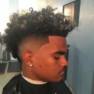Burst Fade With Big Curls