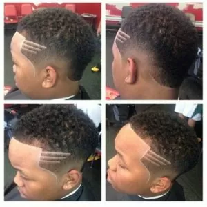 Burst Fade With Three Stripes