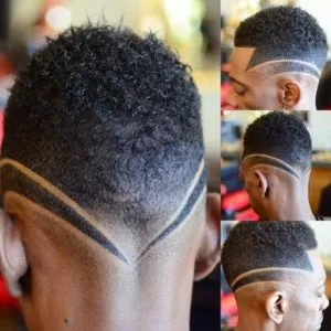 Burst Fade With V-Shaped Stripes