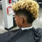 Curly Blonde Burst Fade