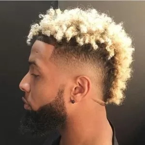 Curly Blonde Frohawk