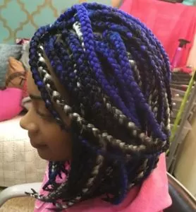 Multi-Colored Box Braid Bob