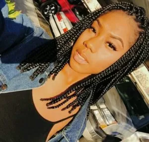 Shiny Shoulder Length Box Braids