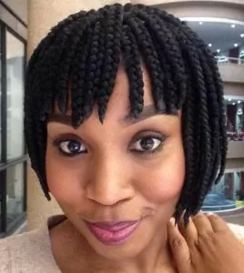 Short Box Braids With Bangs