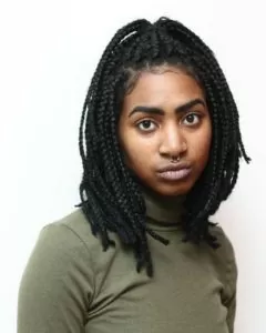 Short Box Braids With Half Up Ponytail