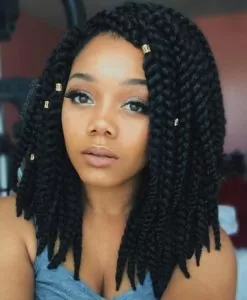 Short Chunky Box Braids With Beads