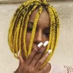 Short Yellow Box Braids