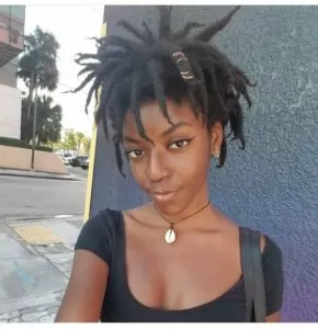 Afro Dreads With Gold Cord