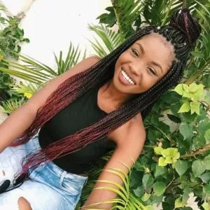 Dark Red Ombre Box Braids