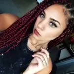 Deep Red Box Braids