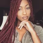 Medium Burgundy Box Braids