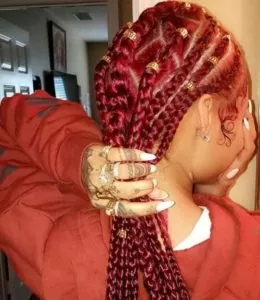 Multi Sized Red Box Braids