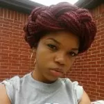 Red Box Braids Halo Braid