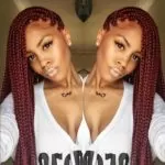 Side Swept Red Box Braids