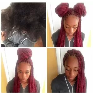 red box braids