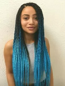 Blue Ombre Box Braids