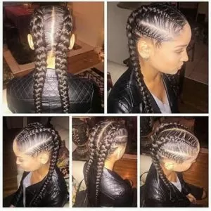 Chunky Feed In Cornrows