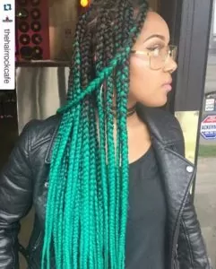 Green Ombre Box Braids