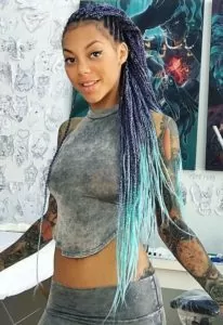 Lavender And Aqua Box Braids