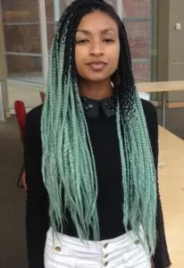 Light Green Ombre Box Braids