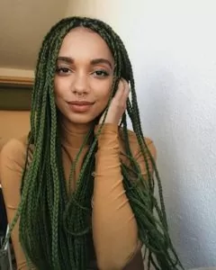 Olive Green Box Braids