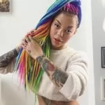 Rainbow Box Braids High Ponytail