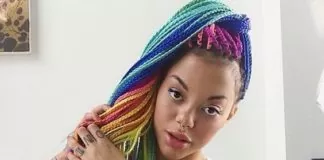 Rainbow Box Braids High Ponytail