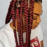 Red ZIgzag Jumbo Box Braids
