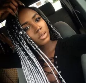 Silver Ombre Box Braids