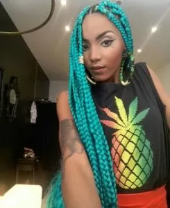 Teal Box Braids