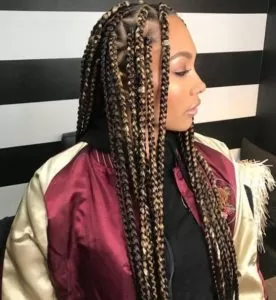 box braids with color