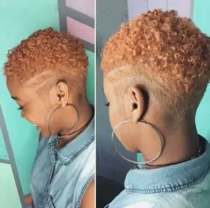 Reddish Blonde TWA With Shaved Sides