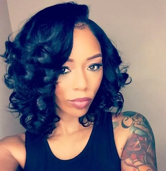 sew in bob with bangs