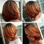 golden ombre asymmetrical bob