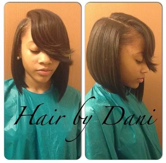 sew in bob with bangs