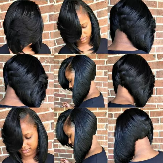 sew in bob with bangs