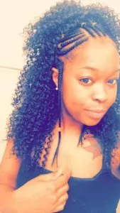 half wig acurly braided front