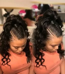 half wig ponytail braid