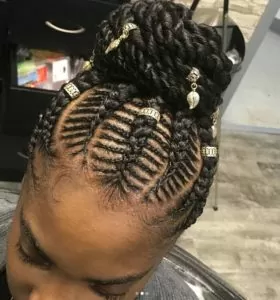 Embellished Fishbone Braids High Bun