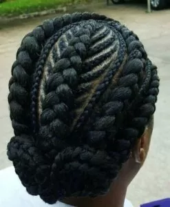 Fishbone Braids Double Buns
